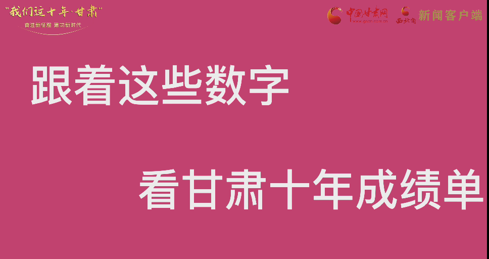 【快閃】前方高能！十年成績(jī)單 跟著這些數(shù)字看甘肅