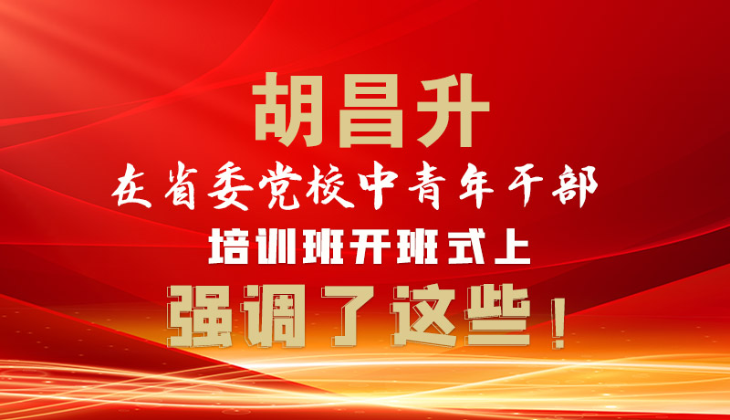 圖解|胡昌升在省委黨校中青年干部培訓(xùn)班開班式上強調(diào)了這些！