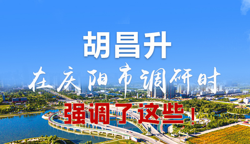 圖解|胡昌升在慶陽市調(diào)研時強調(diào)了這些！