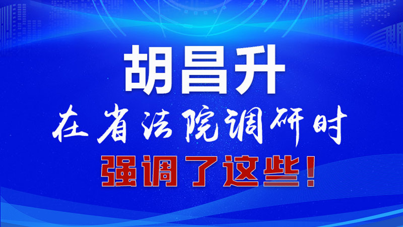 圖解|胡昌升在省法院調(diào)研時強(qiáng)調(diào)了這些！