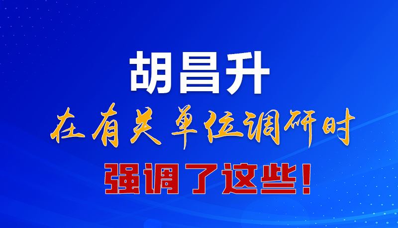 圖解|胡昌升在有關(guān)單位調(diào)研時強(qiáng)調(diào)了這些！