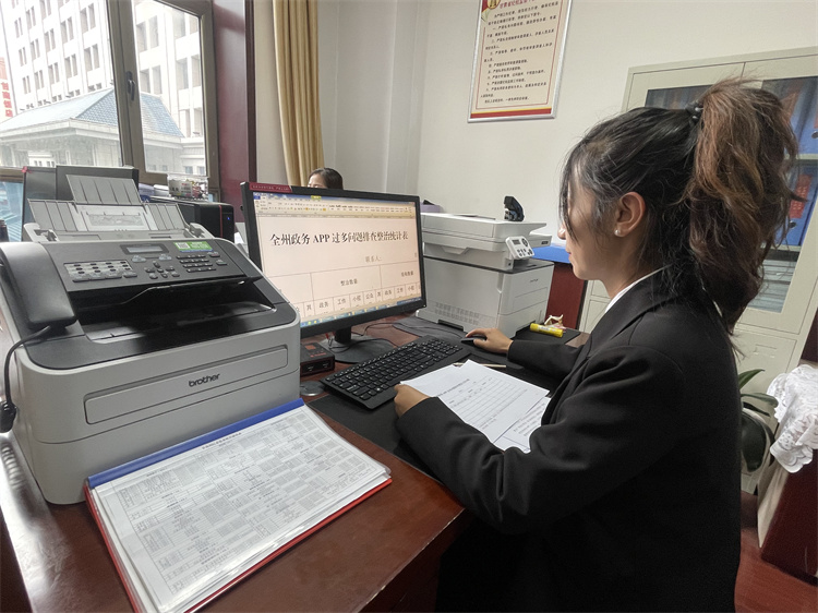 甘南州紀委監(jiān)委工作人員排查登記政務APP、工作群、小程序、公眾號的數(shù)量.jpg