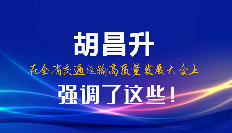圖解|胡昌升在全省交通運(yùn)輸高質(zhì)量發(fā)展大會上強(qiáng)調(diào)了這些！