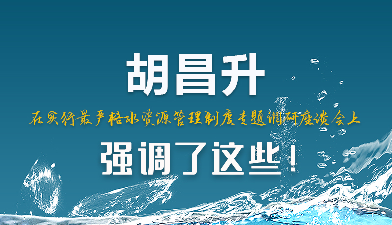 圖解|胡昌升在實(shí)行最嚴(yán)格水資源管理制度專題調(diào)研座談會(huì)上強(qiáng)調(diào)了這些！